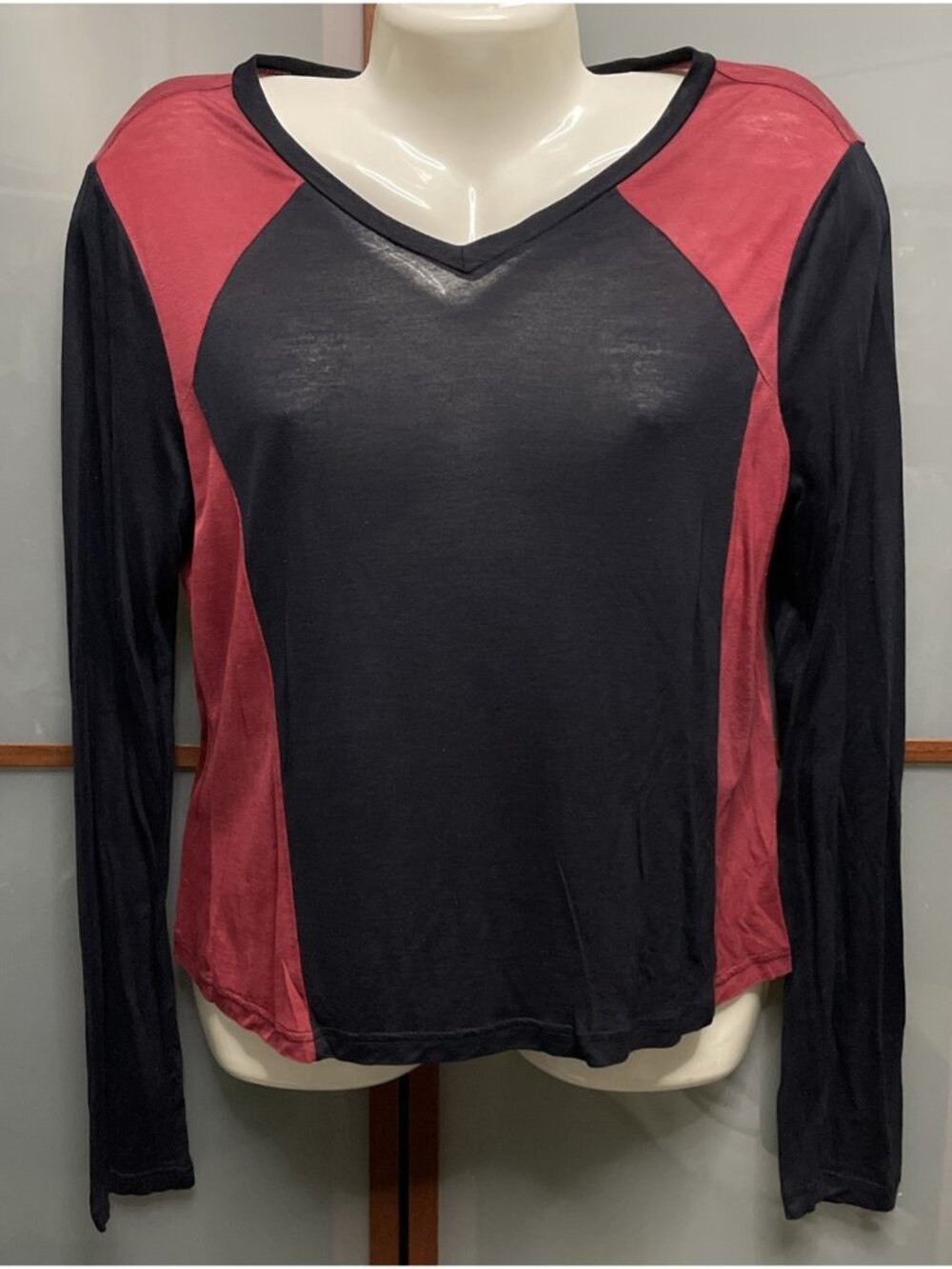 Laundry Shelli Segal Vintage Y2K Womens Large Red & Black Top Goth Emo Grunge